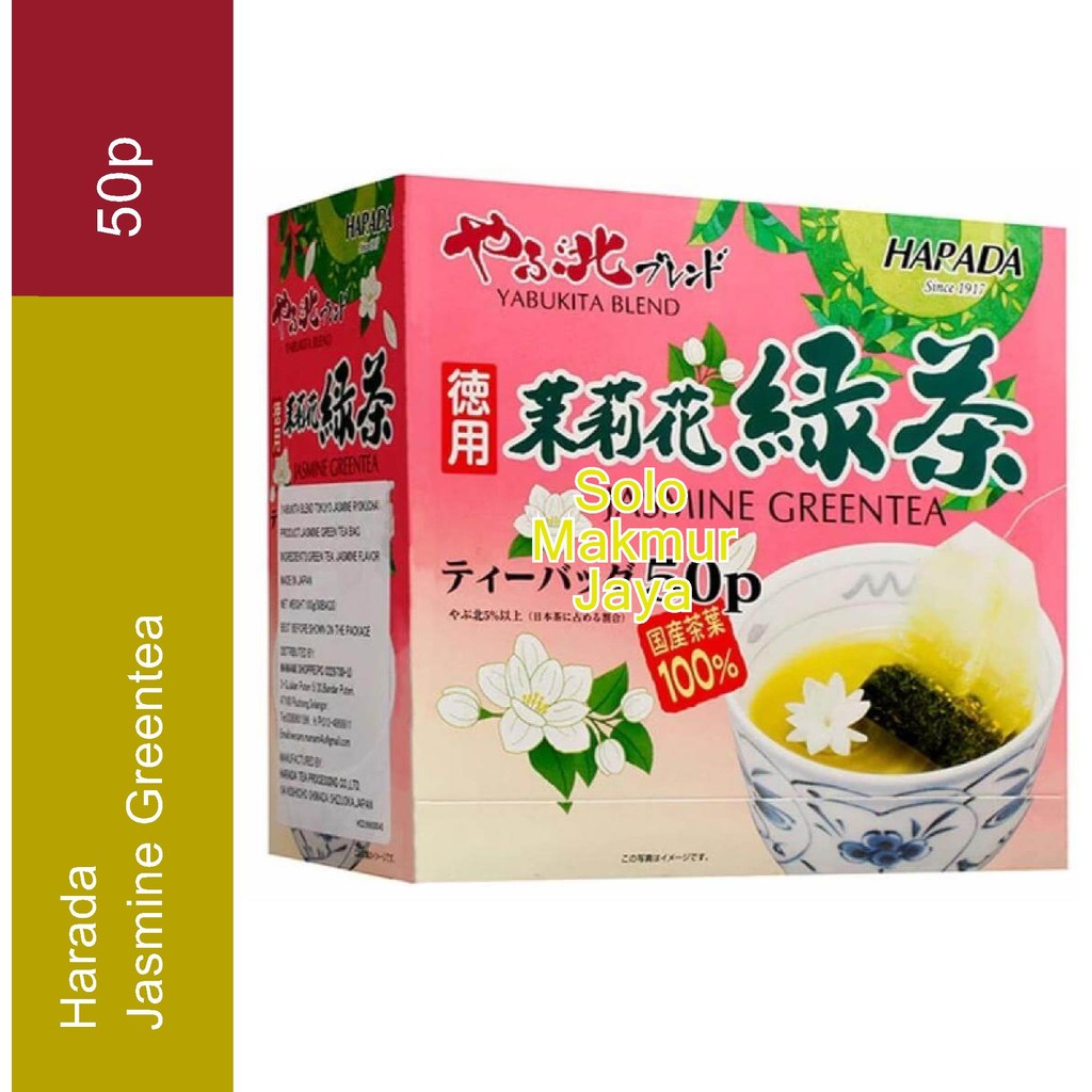 

Harada Jasmine Green Tea Box 50s abukita Blend Tokuyo Jasmine Ryokucha Teh Hijau Jasmin isi 50pcs Promo
