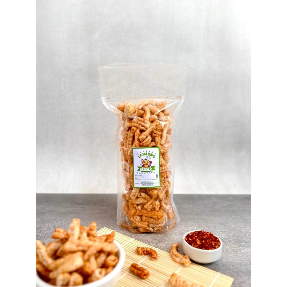 

CUCI GUDANG Kerupuk Lamlong Beukah 150Grm Camilan Pedas Food Snack Tapioka Kering Makanan Cemilan