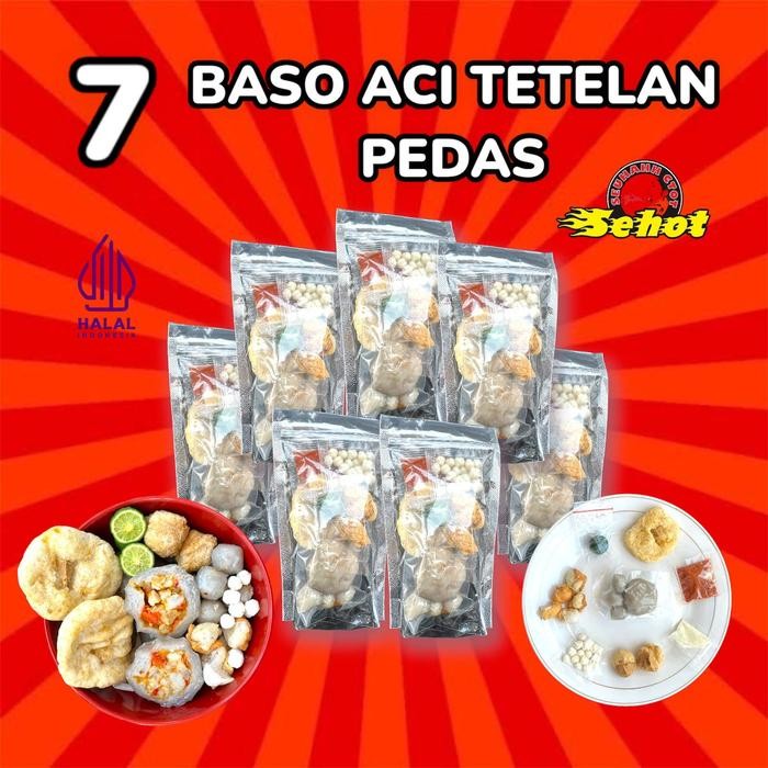 

PROMO SPECIAL Paket Hemat Baso Aci Tetelan sapi Pedas Jumbo 7 Bungkus Food Instan Makanan