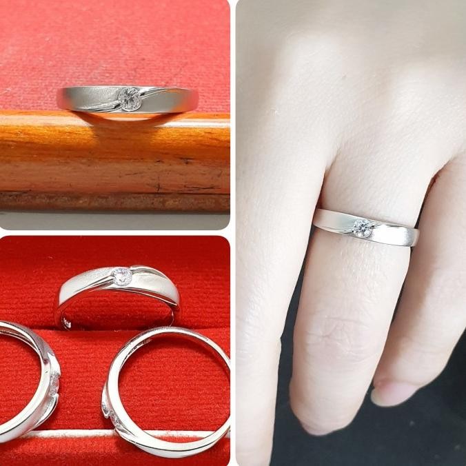 SALE CINCIN PERAK ASLI 925 LAPIS EMAS PUTIH CINCIN PRIA ATAU CINCIN WANITA