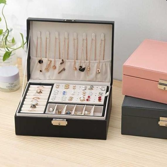 SALE KOTAK ORGANIZER WADAH TEMPAT PERHIASAN KALUNG CINCIN EMAS AKSESORIS