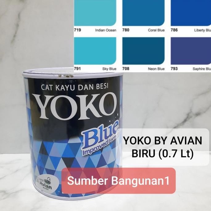 Diskon Cat kayu dan Besi YOKO by Avian (0.7 lt) biru muda tua cat minyak lis