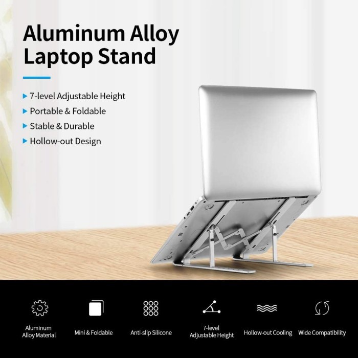 Alumunium Stand For Laptop / Stand Lipat Alas Meja Laptop