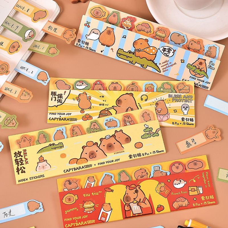 

Cartoon Cute Index Tabs Sticky Notes for Students Tearable Memo Pads