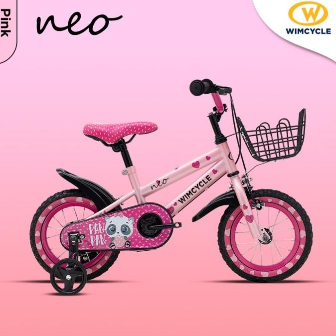 Ready Bmx / mini 12 wimcycle neo zoo animal panda rabbit giraffe zebra sepeda anak perempuan / cowo 