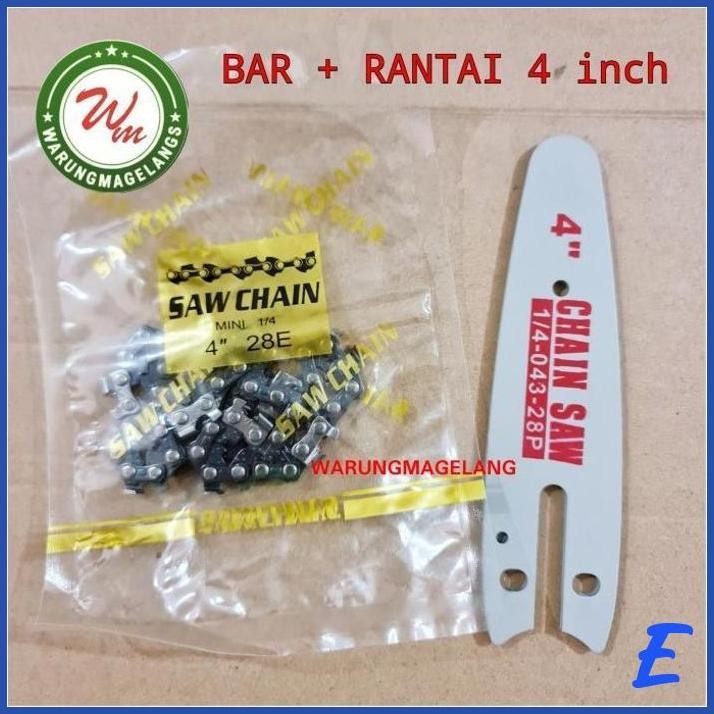 | WUN | BAR RANTAI CHAINSAW CORDLESS BATERAI PANJANG 4 INCH FOR BULL XENON