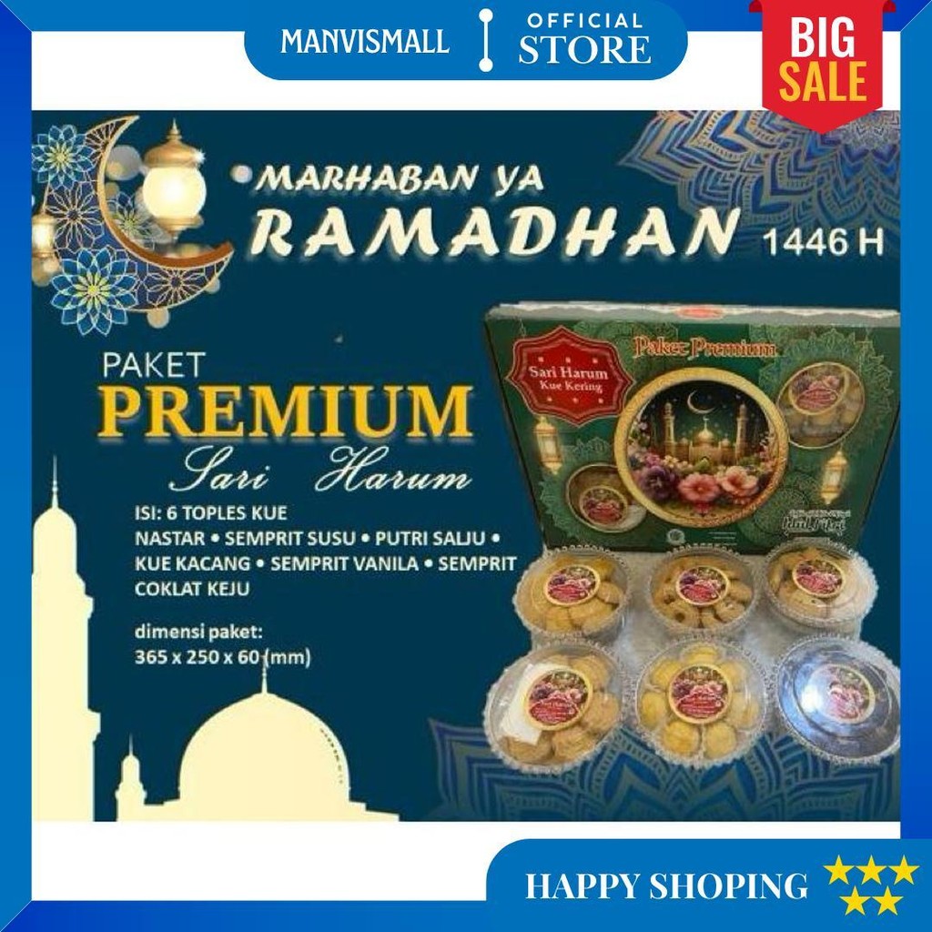 

Sari Harum Premium - Paket Kue Kering - Grosir Kue Lebaran D Gratis Ongkir
