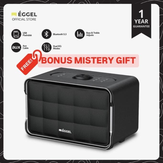 Eggel Home Bluetooth Speaker + Alarm Clock + Fm Radio + Micro Sd + Aux New Stok