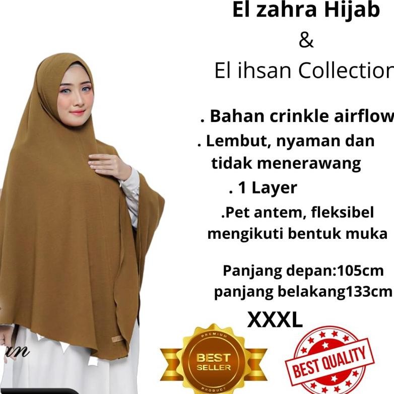 Terbaru.>> Jilbab Jumbo Hijab Instan Khimar Syari Bergo Crinkle