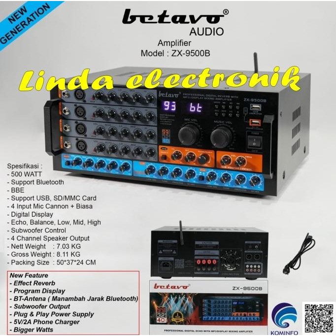 Amplifiee Betavo Zx9500B / Zx 9500B / Zx9500 B Original New Stok