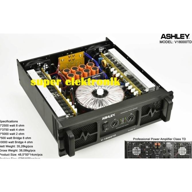 Power Amplifier Ashley V18000 Td/V 18000 Td / V18000Td / V 18000Td New Stok