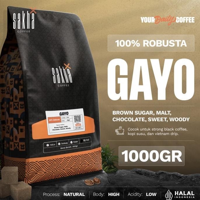 

Biji Kopi Bubuk Fine Robusta Gayo Aceh Coffee Beans Sakha Roastery 1Kg