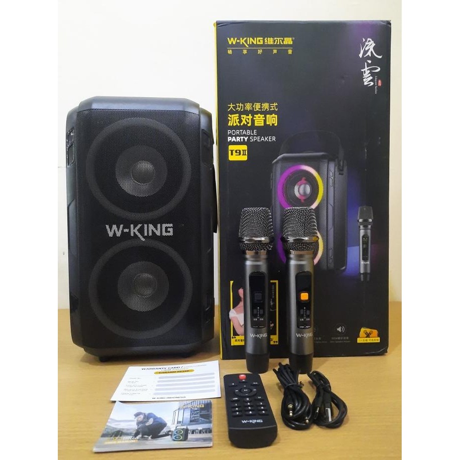 Wking T9Ii Speaker Karaoke 2 Mic Bluetooth Wireless W-King Karoke Tws New Stok