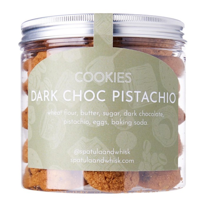 

Spatula & Whisk Dark Choc Pistachio Cookies (Jar) 230 g