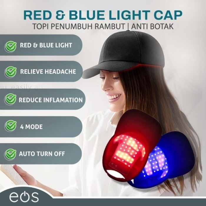 terapi perawatan topi rambut kepala infrared led merah [kualitas terbaik]