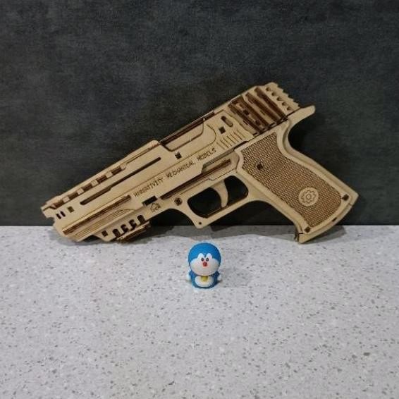 Mainan Puzzle Rakit Kayu Karet Rubber Band Gun DIY Woodworking Craft YAN