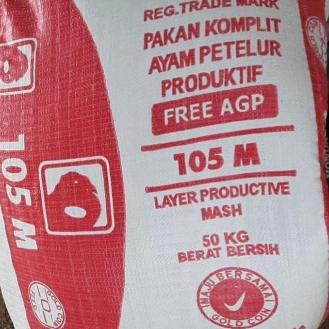 Pakan Komplit Pur ayam Petelur gold coin 105 unggas grosir HARA