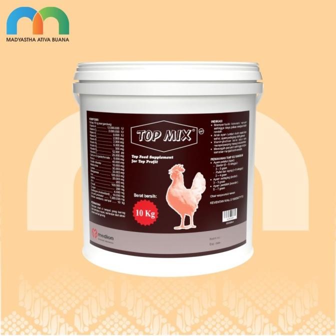 Pakan Ayam Top Mix 10 Kg - Ember Medion HARA