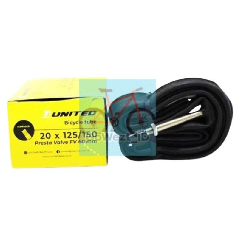Segera Dapatkan.. Ban Dalam Sepeda Ukuran 20 X 1.25 / 1.35 / 1.50 United Pentil Panjang Presta Fv 60