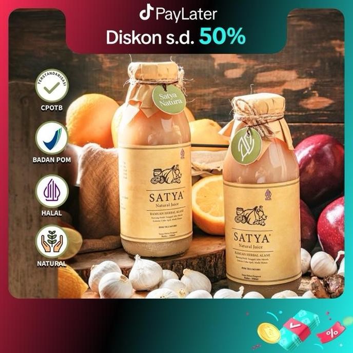 

Produk Baru!! (PAKET 2 BOTOL) SATYA Jus Bawang Putih Tunggal Jahe Merah Madu Hutan Cuka Apel Lemon BPOM TR Natural dan Aman