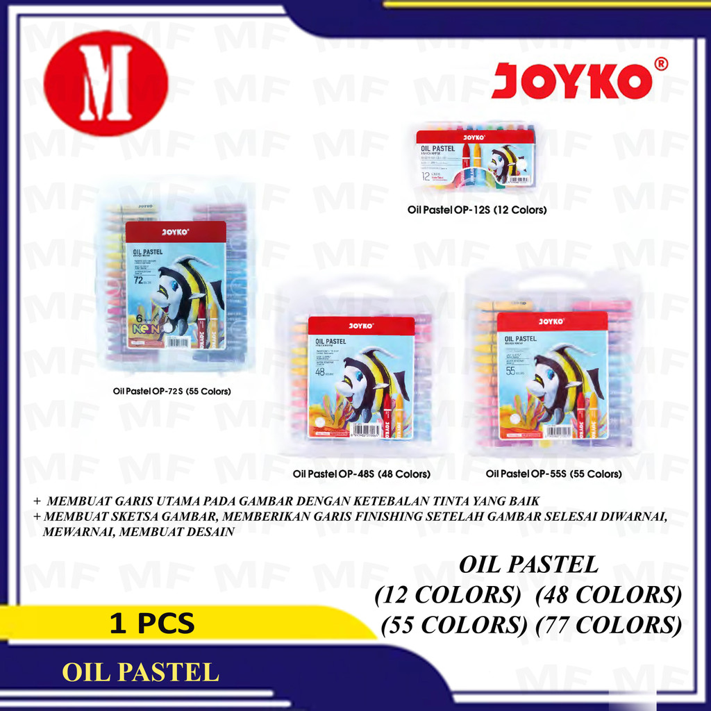 

Crayon Oil Pastel Joyko isi 12 warna, 48 warna, 55 warna dan 72 warna