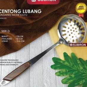 :::::::] Centong Stainless Bolong Subron Motif Kayu Irus Sayur Shabu Suki Kuah