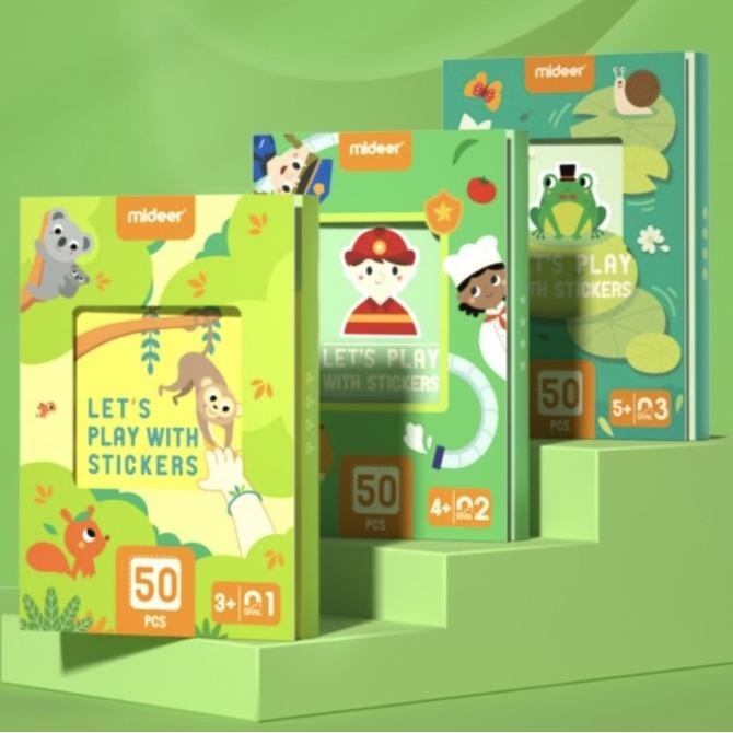 Mideer Let's Play With Sticker Buku Stiker Anak Kids Book 