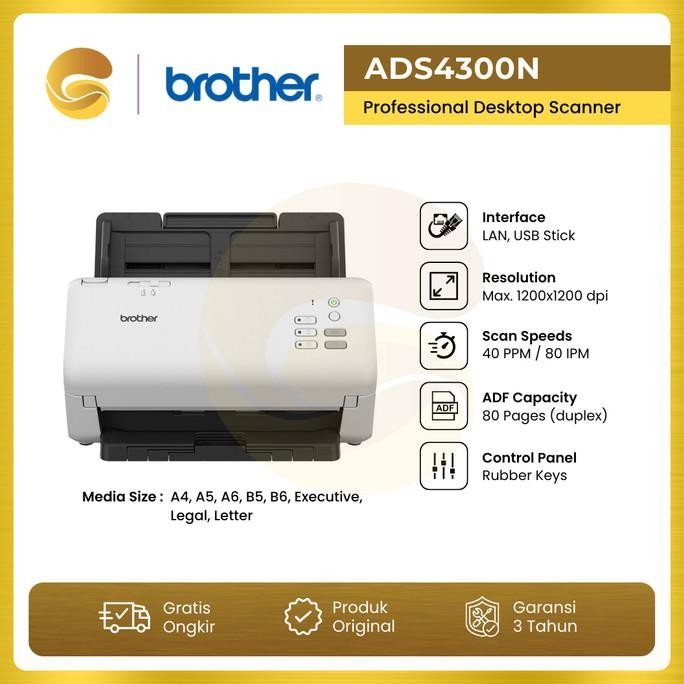 Brother Scanner Ads4300N Scanner Brother Network Ads 4300N Ads 4300 N Bergaransi