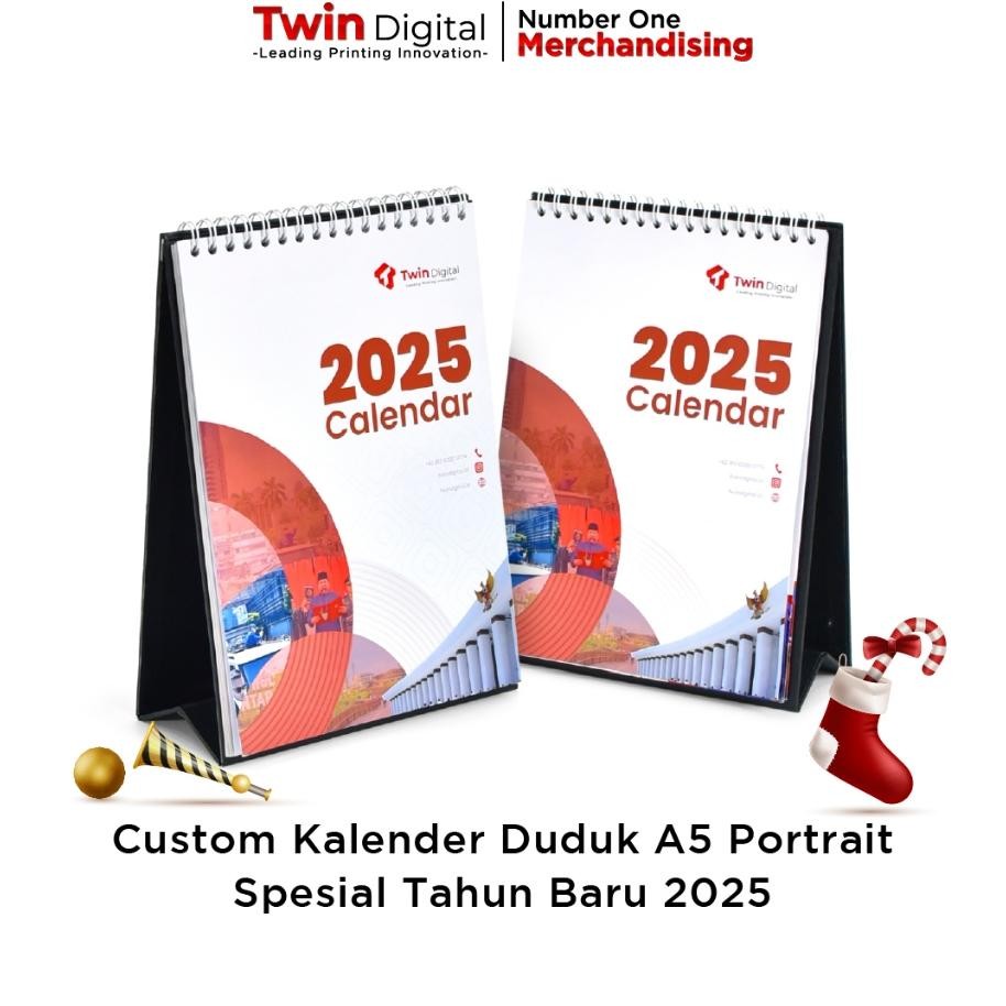 

Twindital Cutom Ceta Alender Dudu A5 Potrait Ouvernir Alender Meja A5 Potrait Peial Tahun Baru 2025