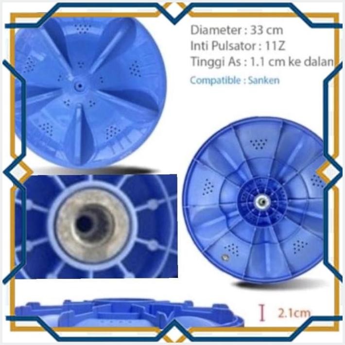 [SYA] PULSATOR AGITATOR MESIN CUCI SANKEN QW S892 DIAMETER 33CM GIGI 11
