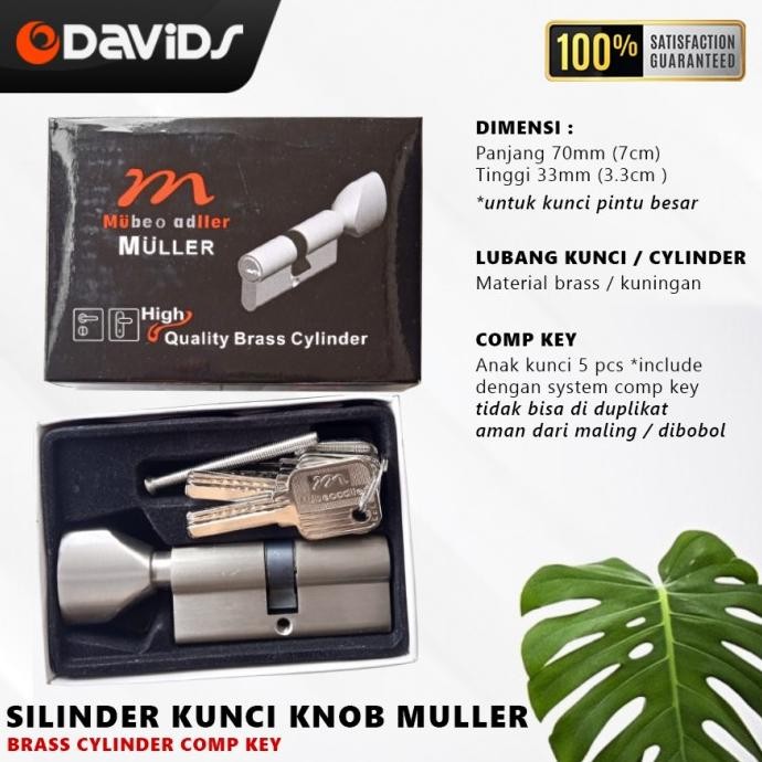 SILINDER KUNCI PINTU ANAK CYLINDER RUMAH KAMAR KNOB MULLER PREMIUM
