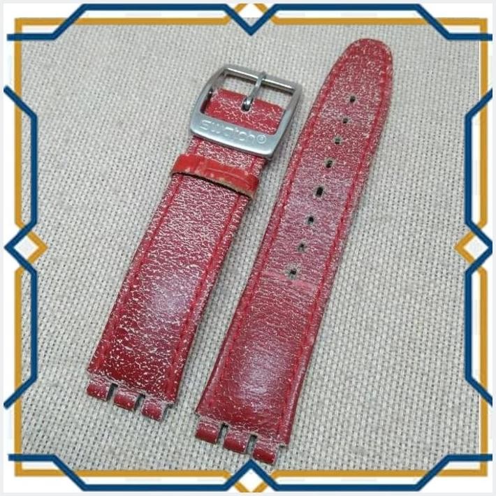 [RAC] SWATCH STRAP VINTAGE ORIGINAL BUCKLE LEATHERSTRAP TALI KULIT RANTAI JAMTANGAN SWATCH SWISSMADE