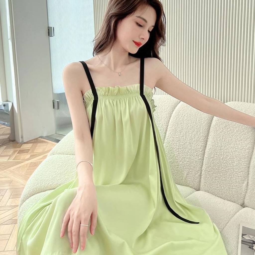 Baju Tidur Wanita Ukuran Plus Seksi dengan Tali Tipis Longgar