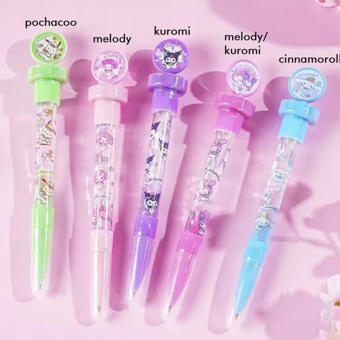 

------] Sanrio pen gel with stamp and bubble sanrio 3in1 bolpen cinnamoroll melody kuromi