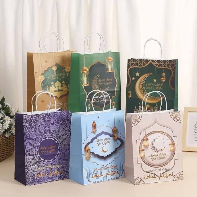 

{{{{}}] Paper bag idul fitri 1pcs kantong kertas hamper parcel lebaran eid mubarak