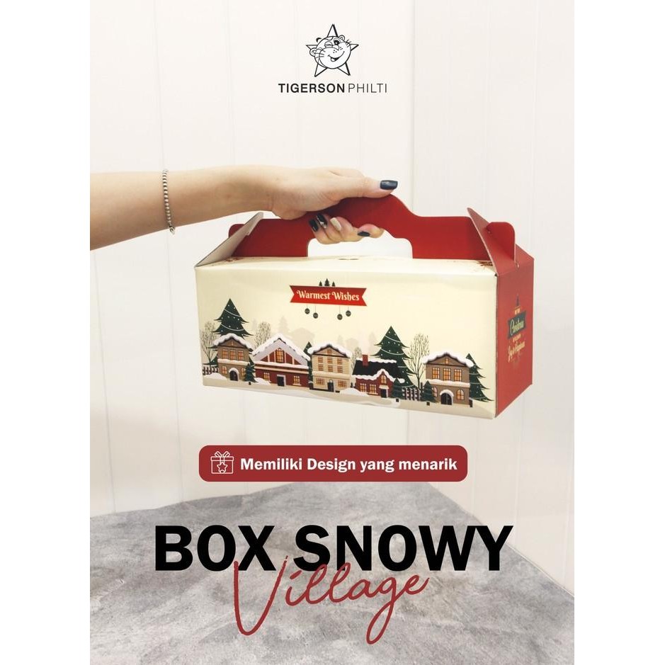 

CO Box Snowy Village ToplesBox Roll Tart/Christmas Box Handle/Box Cookies