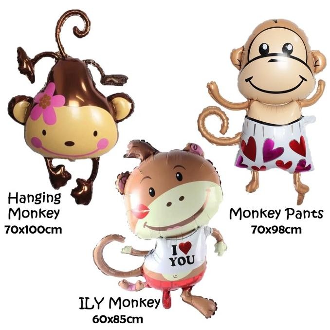 ] Balon Foil Hanging Monkey,Ily Monkey,Monkey Pants/Monyet Hewan Animal