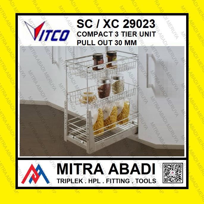 CO Vitco XC SC SM 29023 Rak Bumbu Dapur 3 Susun Laci Tarik Stainless SS