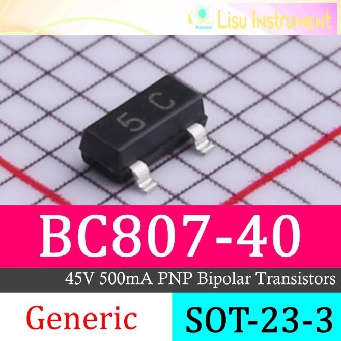 Diskon (10) BC807-40 BC807 5C 45V 500mA PNP Bipolar Transistors BJT SOT-23-3 lisu992 Segera Beli