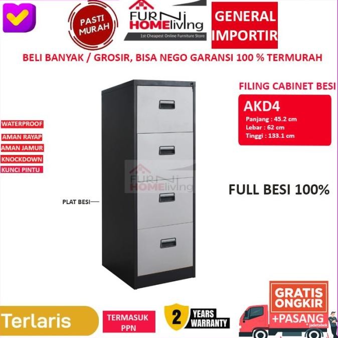 

Promo Filing Cabinet Besi 4 Susun 4 Laci Akd4