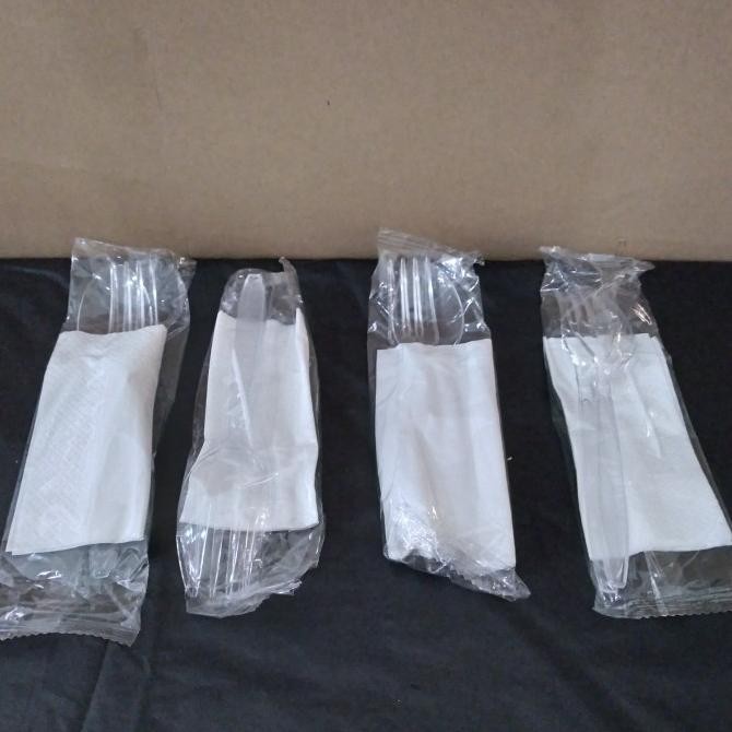 New - sendok makan shet/paket,sendok,garpu,tusuk gigi,tisu