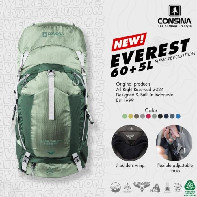 Terlaris consina everest 60 + 5 liter 60+5 L carrier tas gunung ransel original SALE