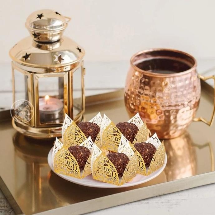 

~~~~~] Eid gold chocolate wrapper 5pcs bungkus coklat lebaran idul fitri