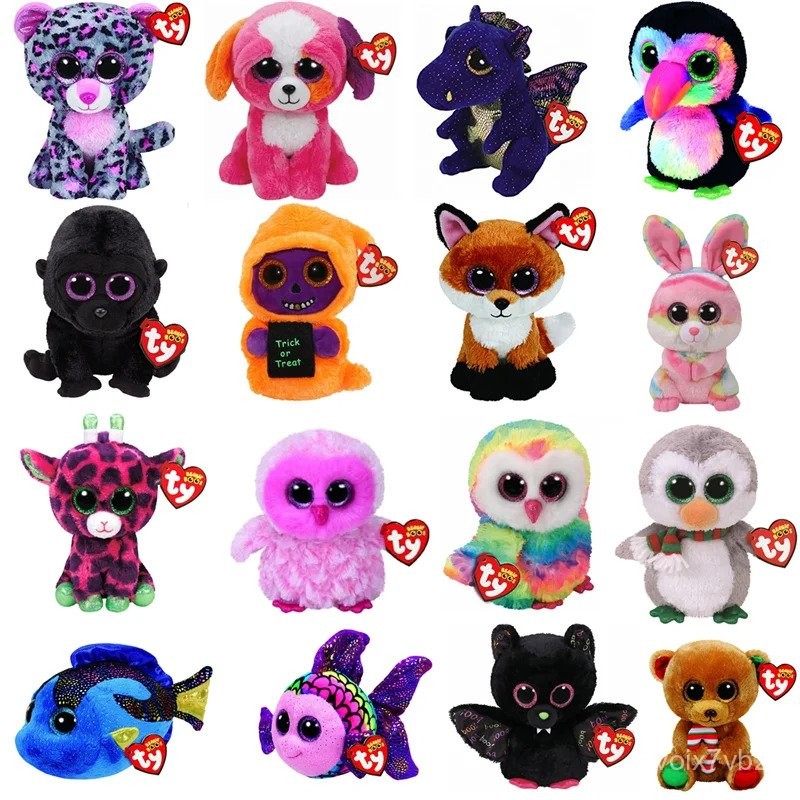 15cm TY Boneka Hewan Plh Ikan Rubah Orangutan Macan Tutul Burung Hantu Beruang Kelinci Unicorn untuk
