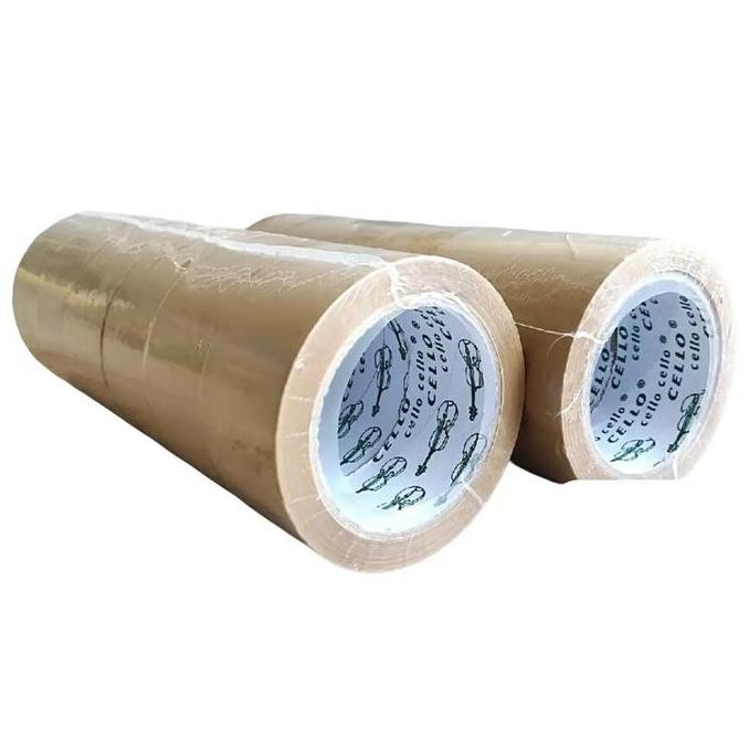 

DISKON Lakban Cello Coklat 2 inch Isi 1 Lusin / 12 Pcs roll tape Plastik