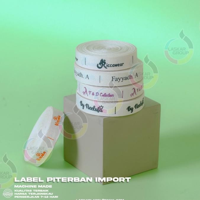 

HRG DISKON 15 meter label cotton label baju, label hijab, label nama