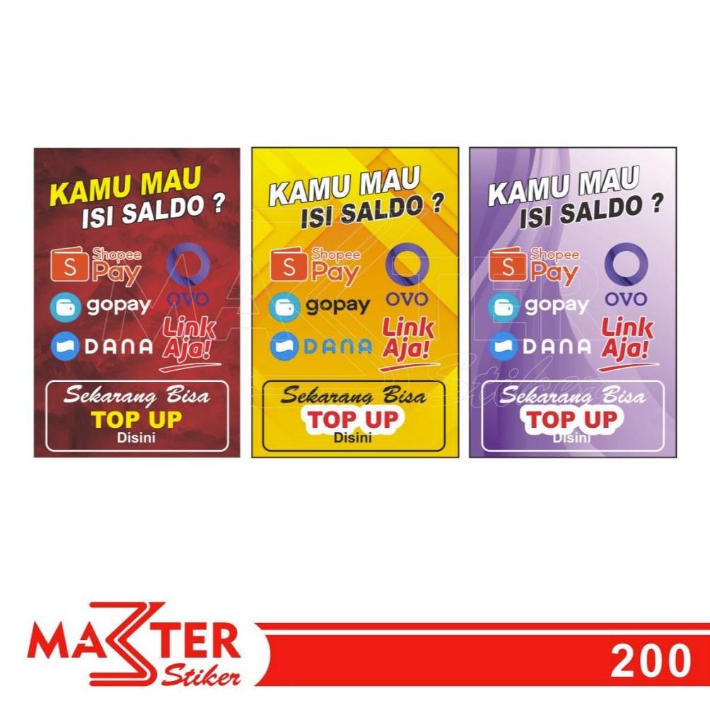 

Byorder 200 - Stiker Isi Saldo/TopUp E-Wallet, Sticker Vinyl, Premium, Tahan Air, Termurah, dan Bisa Custom