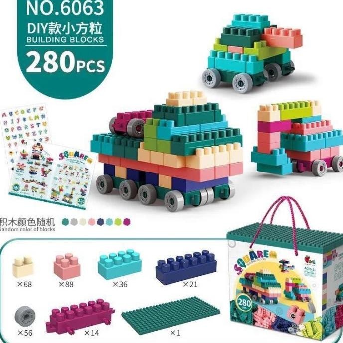 NEW PRODUK READY STOCK !! 150PC 280PC 560PC MAINAN BRICK BALOK SUSUN ANAK DIY BAHAN ABS KUAT TAHAN L