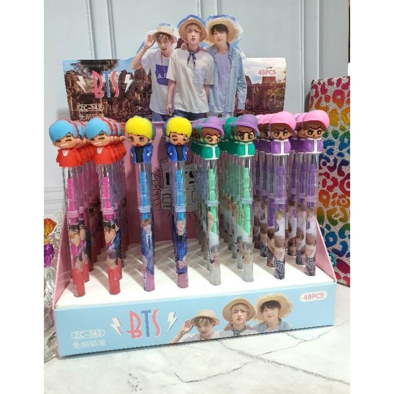

TERLARIS (48pc/56pc) Pensil Lantu Susun/Pensil Susun Karakter/Pensil Cabut/LANTU 1 Box Besar ac-54