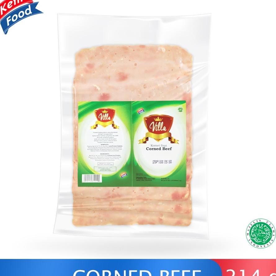 

Villa Beef Corned Ornet Daging Api Lice 214Gr
